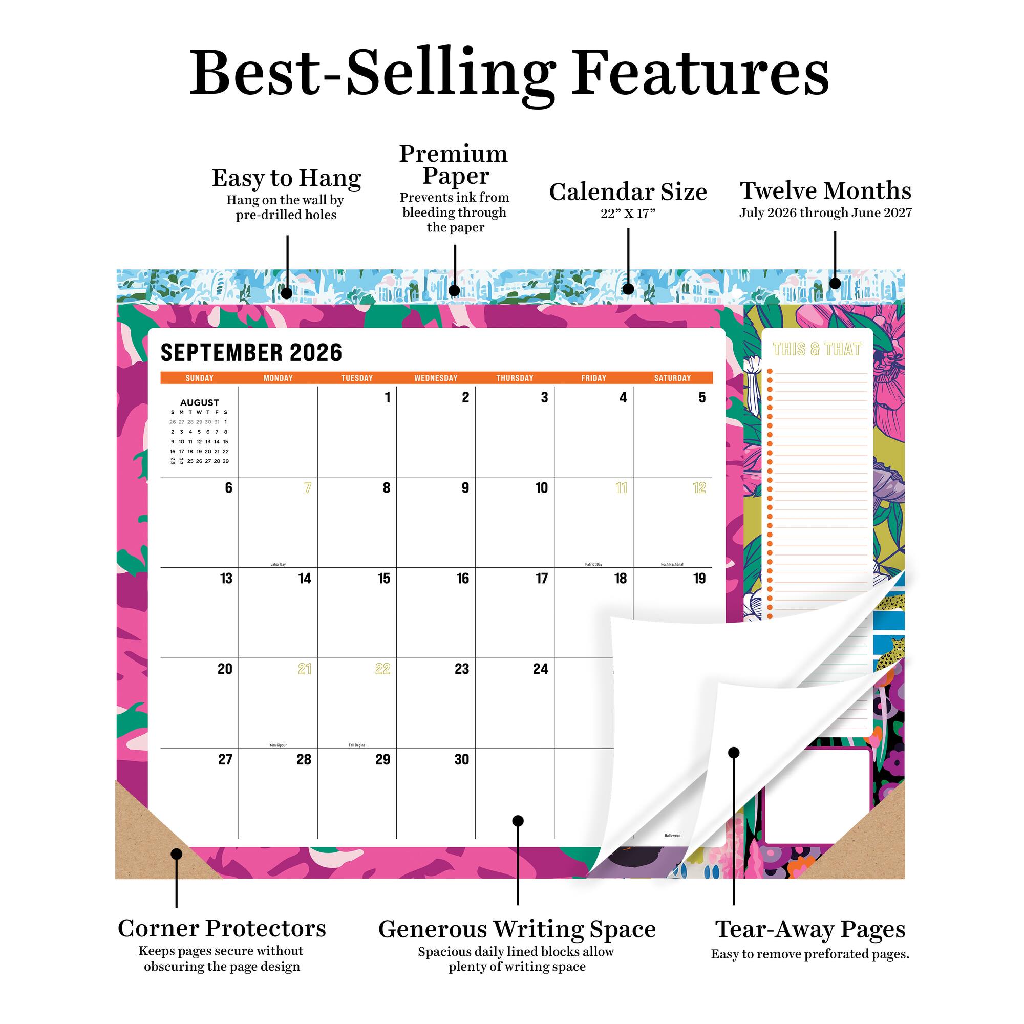 TF Publishing 2026-27 Maximal Mirage Desk Pad Monthly Blotter Calendar